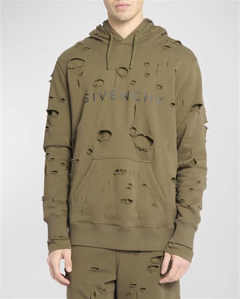 givenchy hoodie used|givenchy destroyed hoodie.